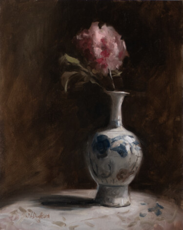 Painting titled "Vase orné" by Nicolas Duffaud, Original Artwork, Oil