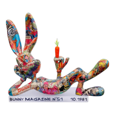 Sculpture titled "Bunny Addiction n°51" by Nicolas Poirier, Original Artwork, Paper