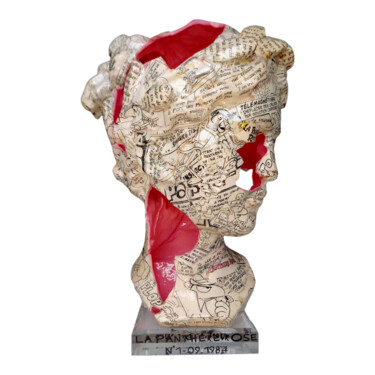 Sculpture titled "Venus Panthère Rose…" by Nicolas Poirier, Original Artwork, Paper