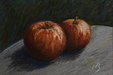 绘画 标题为“Deux petites pommes” 由Nicolas Brandicourt, 原创艺术品, 粉彩