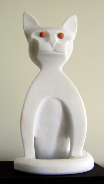 Escultura intitulada "Gato III" por Nicolau Campos, Obras de arte originais, Pedra