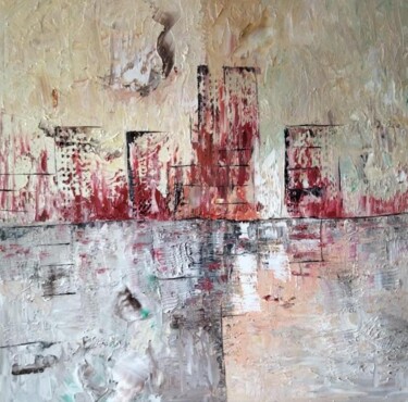Pintura titulada "Paysage urbain" por Nicole Bachelard, Obra de arte original, Oleo