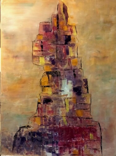 Pittura intitolato "Babel" da Nicole Bachelard, Opera d'arte originale, Olio Montato su Telaio per barella in legno