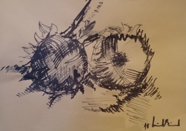 Drawing titled "Étude à l'encre" by Nicole Becourt, Original Artwork