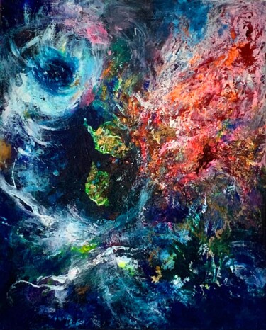 Pittura intitolato "Deep sea" da Nicole Benjamin, Opera d'arte originale, Olio