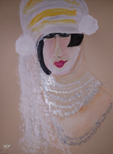 Drawing titled "Mademoiselle Picasso" by Nicole De Pauw, Original Artwork, Watercolor