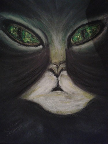 Peinture intitulée "Les yeux de chat" par Nicole De Pauw, Œuvre d'art originale, Acrylique