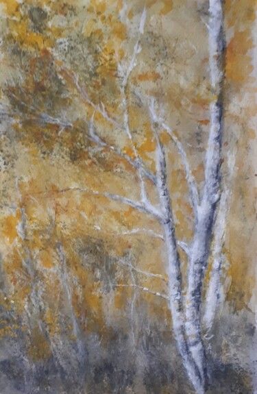 Peinture intitulée "Sous bois ensoleill…" par Nicole Hittema-Martineau, Œuvre d'art originale, Aquarelle