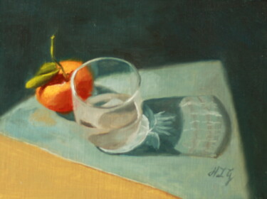 Pintura intitulada "Still Life with wat…" por Nicole Le Gall, Obras de arte originais, Óleo