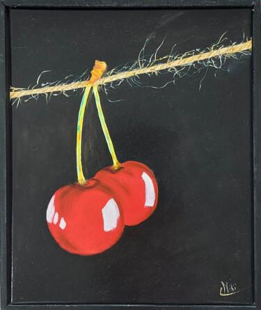 Pintura intitulada "deux cerises" por Nicole Pèpe Gaumier, Obras de arte originais, Óleo