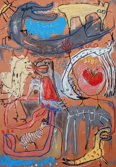 Schilderij getiteld "BIZZARRO AMORE" door Nicolò Guarraci, Origineel Kunstwerk, Acryl