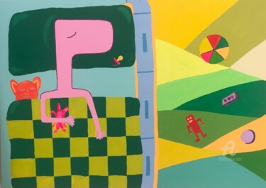 Peinture intitulée "Toy Pinko" par Nida Acun, Œuvre d'art originale, Acrylique