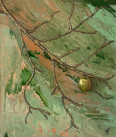 Pintura intitulada "Apple tree" por Nídia Ferreira Borges, Obras de arte originais, Gesso