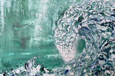 Schilderij getiteld "Ocean wave" door Nídia Ferreira Borges, Origineel Kunstwerk, Acryl