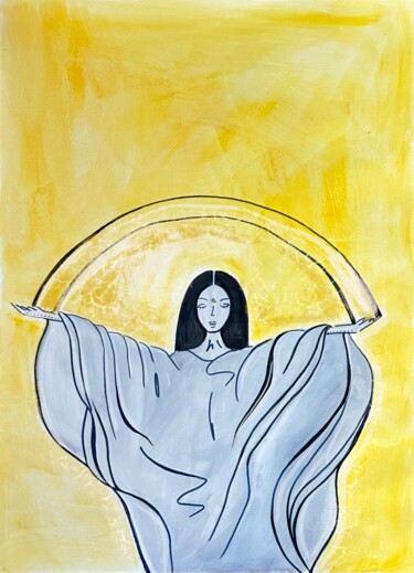 Drawing titled "Dome of Light" by Nika Artique, Original Artwork, Watercolor