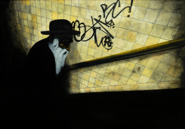 Pittura intitolato "Underground" da Nikita Nef, Opera d'arte originale, Olio Montato su Altro pannello rigido