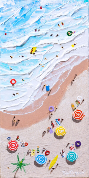 Painting titled "Little 3D beach sce…" by Nikita Van Chagov, Original Artwork, Acrylic