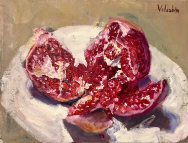 Malerei mit dem Titel "The pomegranate" von Nikita Voloshin, Original-Kunstwerk, Öl Auf Keilrahmen aus Holz montiert