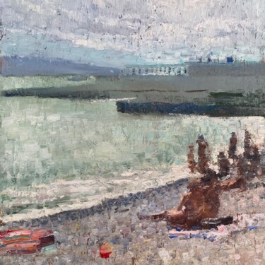Картина под названием "On the banks of the…" - Nikita Voloshin, Подлинное произведение искусства, Масло