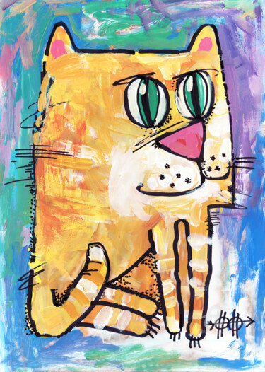 Peinture intitulée "Cat stories #47" par Nikita Ostapenco, Œuvre d'art originale, Acrylique