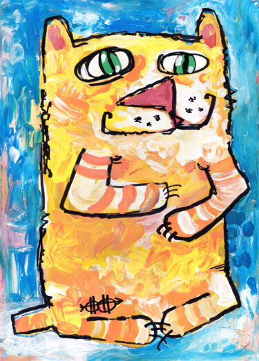 Peinture intitulée "Cat stories #52" par Nikita Ostapenco, Œuvre d'art originale, Acrylique