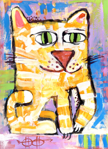 Schilderij getiteld "Cat stories #91" door Nikita Ostapenco, Origineel Kunstwerk, Acryl