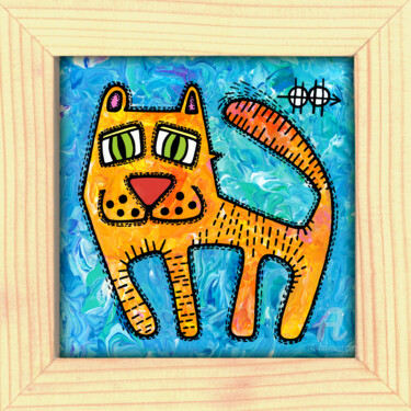 Malerei mit dem Titel "Kitty #4" von Nikita Ostapenco, Original-Kunstwerk, Acryl