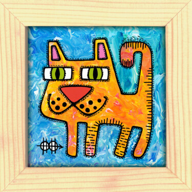 Malerei mit dem Titel "Kitty #7" von Nikita Ostapenco, Original-Kunstwerk, Acryl