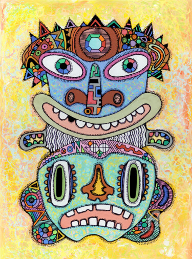 Картина под названием "Totem #2 Reproducti…" - Nikita Ostapenco, Подлинное произведение искусства, Акрил