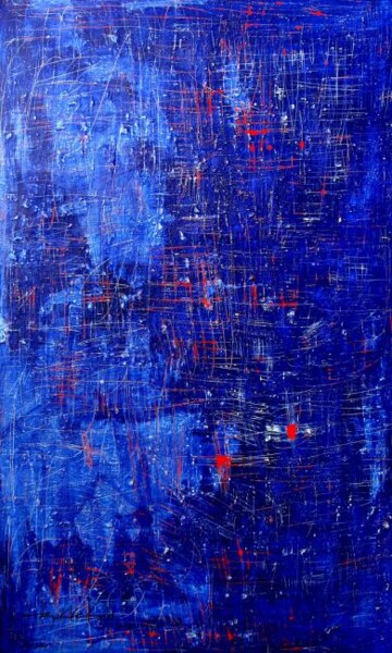 Peinture intitulée "Deep Blue" par Nikko Kali, Œuvre d'art originale