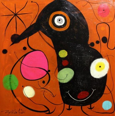 Peinture intitulée "Oiseau du bonheur" par Nikko Kali, Œuvre d'art originale, Huile