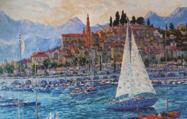 Painting titled "Monte Carlo" by Nikol Aghababyan, Original Artwork, Oil