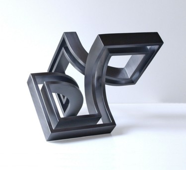Skulptur mit dem Titel "schwebende raumkons…" von Nikolaus Weiler, Original-Kunstwerk, Metalle