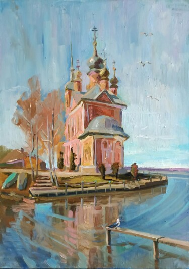 Schilderij getiteld ""Храм на воде" -Цер…" door Nina Silaeva, Origineel Kunstwerk, Olie