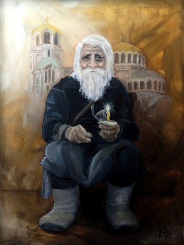 Malarstwo zatytułowany „The Righteous Beggar” autorstwa Nina Maxim, Oryginalna praca, Olej