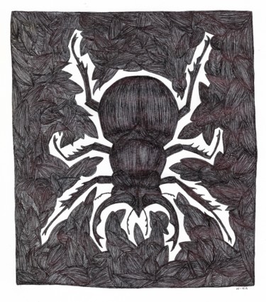 Dibujo titulada "scarabée" por Nina Seror, Obra de arte original, Bolígrafo