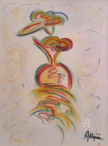 Dessin intitulée "" MANDARINE " jouan…" par Arqué, Œuvre d'art originale, Pastel