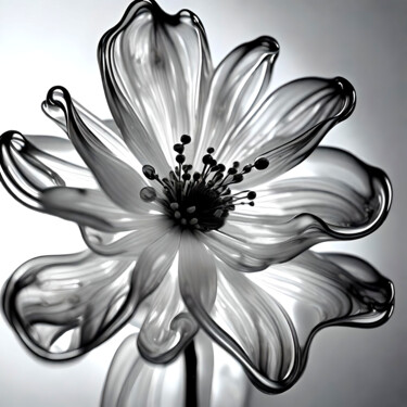Grafika cyfrowa / sztuka generowana cyfrowo zatytułowany „Glassflower, monoch…” autorstwa Ninn, Oryginalna praca, Obraz gene…