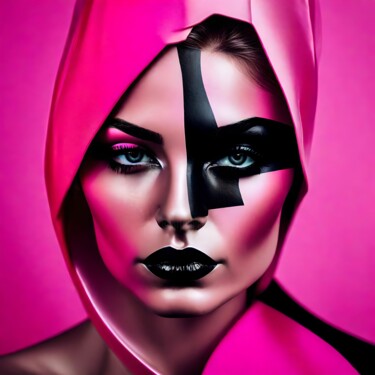 Grafika cyfrowa / sztuka generowana cyfrowo zatytułowany „Pink Power No.7” autorstwa Ninn, Oryginalna praca, Obraz generowan…