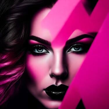 Digitale Kunst getiteld "Pink Power No.9" door Ninn, Origineel Kunstwerk, AI gegenereerde afbeelding