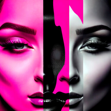 Grafika cyfrowa / sztuka generowana cyfrowo zatytułowany „Pink Power No.10” autorstwa Ninn, Oryginalna praca, Obraz generowa…