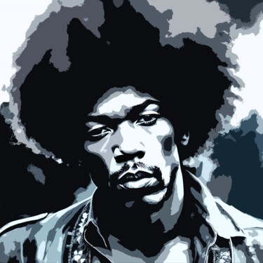 数字艺术 标题为“Jimi Hendrix No.4” 由Ninn, 原创艺术品, AI生成的图像