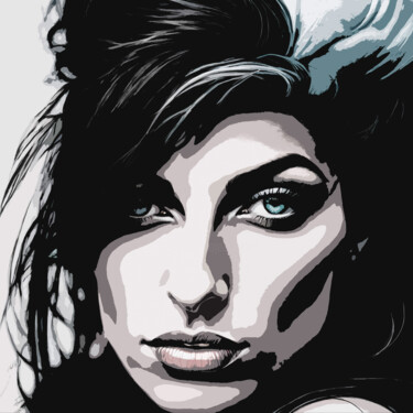 Arte digital titulada "Amy Winehouse No.1" por Ninn, Obra de arte original, Imagen generada por IA
