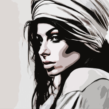 Digitale Kunst mit dem Titel "Amy Winehouse No.4" von Ninn, Original-Kunstwerk, KI-generiertes Bild