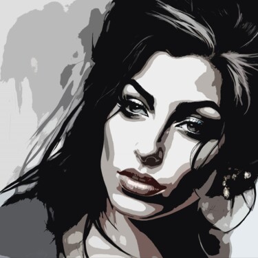 Arte digital titulada "Amy Winehouse No.5" por Ninn, Obra de arte original, Imagen generada por IA