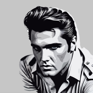 「Elvis Presley No.3」というタイトルのデジタルアーツ Ninnによって, オリジナルのアートワーク, AI生成画像