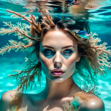 Цифровое искусство под названием "Mermaid No.13" - Ninn, Подлинное произведение искусства, Изображение, сгенерированное ИИ