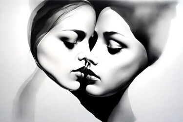 Arts numériques intitulée "The Kiss No.2" par Ninn, Œuvre d'art originale, Image générée par l'IA