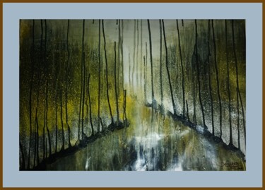 Schilderij getiteld "Landscape s16" door Nisheeth Kumar Pandey Nisheeth, Origineel Kunstwerk, Olie Gemonteerd op Karton