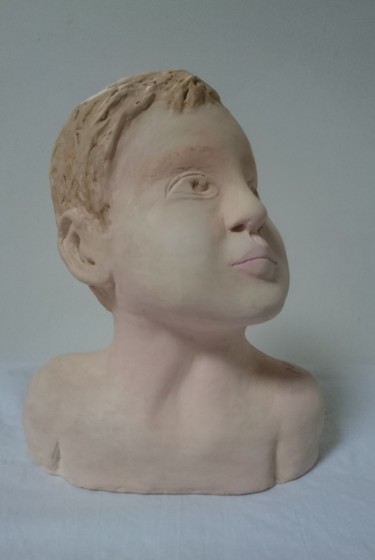 Sculpture intitulée "Portrait très jeune…" par Chrysanthou, Œuvre d'art originale, Argile